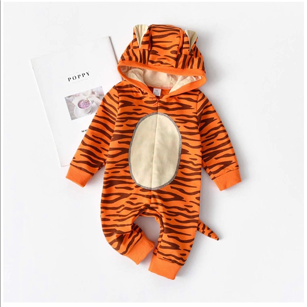 Tiger Striped Orange Kids One Piece